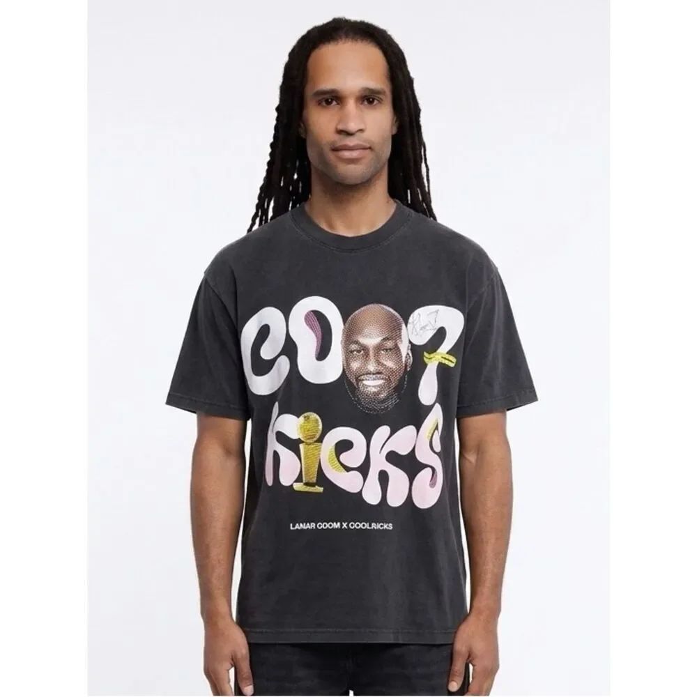 COOL KICKS | NEW Lamar Odom Autographed Graphic Tee Washed Black Men’s Size L